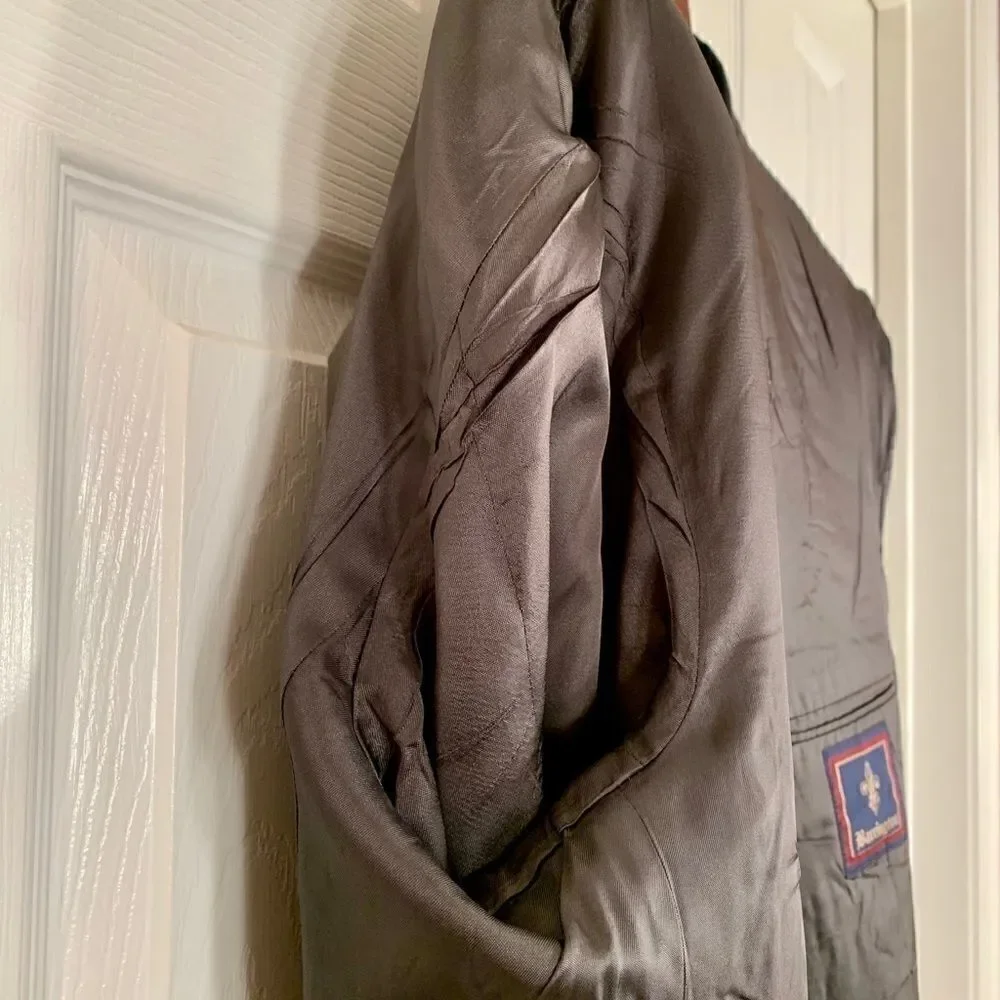 VINTAGE BARRINGTON BLACK WORSTED WOOL BLAZER 46L